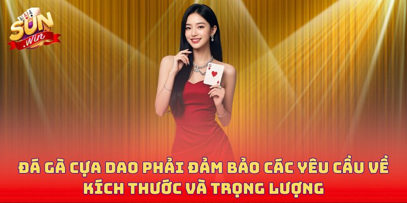 Đá gà cựa dao phải đảm bảo các yêu cầu về kích thước và trọng lượng